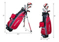 Segmart Golf Junior Golf Clubs Set, Kids Right-Hand Golf Club Sets for 9-12, Outdoor Complete Golf Club Sets with Stand & Bag, Red