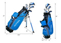 Segmart Golf Clubs Set for Kids 8-10, 5-Piece Right-Hand Junior Complete Golf Clubs with Golf Stand Bag, Golf Bag Rain Cover, for Up to 4' 2" Tall, Blue