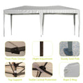 10x20 FT Foldable Outdoor Canopy with 6 Removable Sidewalls, SEGMART Pop Up Gazebo Tent with Adjustable Leg Heights, Portable Canopy Tent with Carry Bag for Party Wedding Events Beach BBQ, White