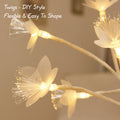 LED Lighted Fiber Optic Flower Tree Decor, SEGMART 24 LED DIY Artificial Fiber Optic Flower Lighted Branches, Battery-Powered/Plug-in Night Light Lamp for Wedding Party Home, Warm White, SS942