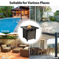 SEGMART 28" Propane Gas Fire Pit Fireplace, Outdoor 40,000 BTU Auto-Ignition Propane Gas Fire Pit Table, Rattan-Look Fire with Lava Stone, Adjustable Flame and Control Knob, Removable Lid, S9682