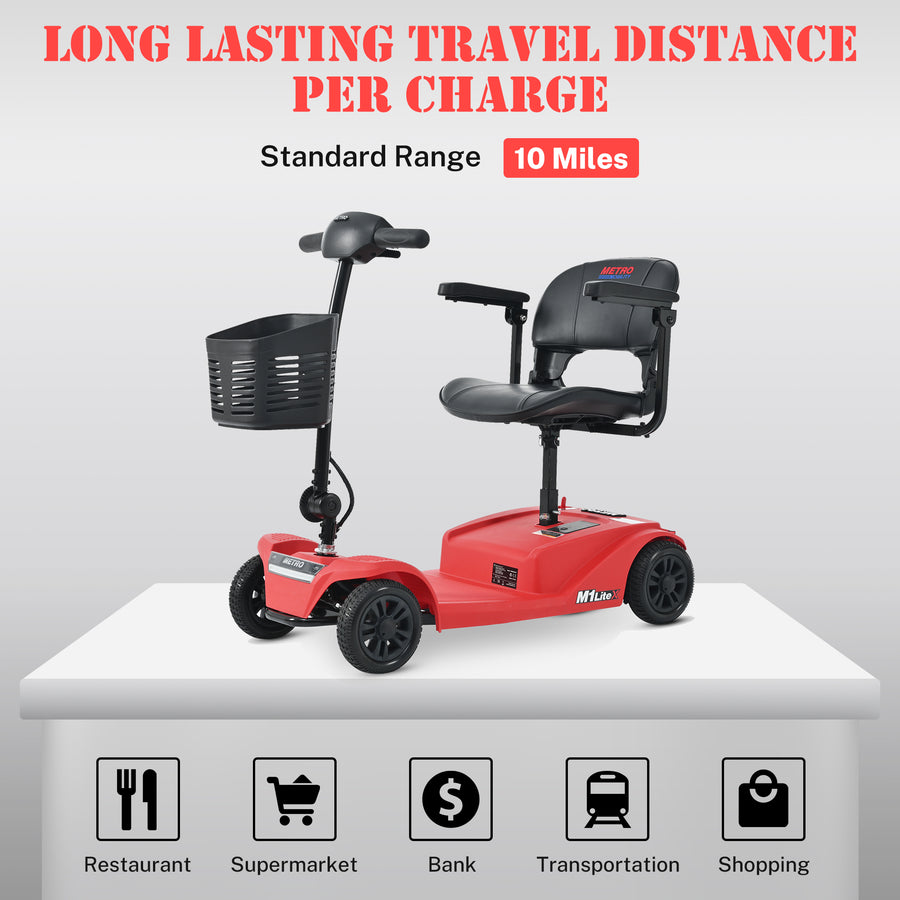 Segmart Mobility Scooter for Seniors, Heavy Duty 4-Wheel Mobile Device with Front & Rear Light, 300lbs, Black