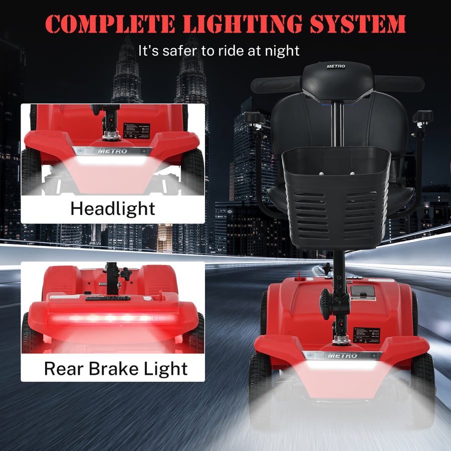 Segmart Mobility Scooter for Seniors, Heavy Duty 4-Wheel Mobile Device with Front & Rear Light, 300lbs, Black