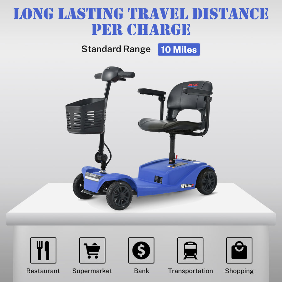 Segmart Mobility Scooter for Seniors, Heavy Duty 4-Wheel Mobile Device with Front & Rear Light, 300lbs, Black