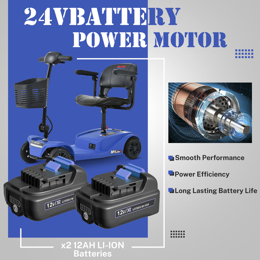 Segmart Mobility Scooter for Seniors, Heavy Duty 4-Wheel Mobile Device with Front & Rear Light, 300lbs, Black