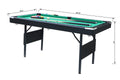 Segmart 5.5 FT Billiards Table, Portable Pool Table for Families, Easy Folding for Storage, Classic Green Nylon Cloth, Includes Balls, Cues, Felt Brush, Green