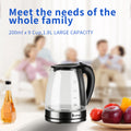 Water Kettle, 1.8L Electric Kettle to Boil Water, SEGMART Electric Tea Kettle w/ Auto Shutoff, Glass Electric Tea Kettle in Black w/ LED Light, Hot Water Pot Electric for Tea & Coffee, H609