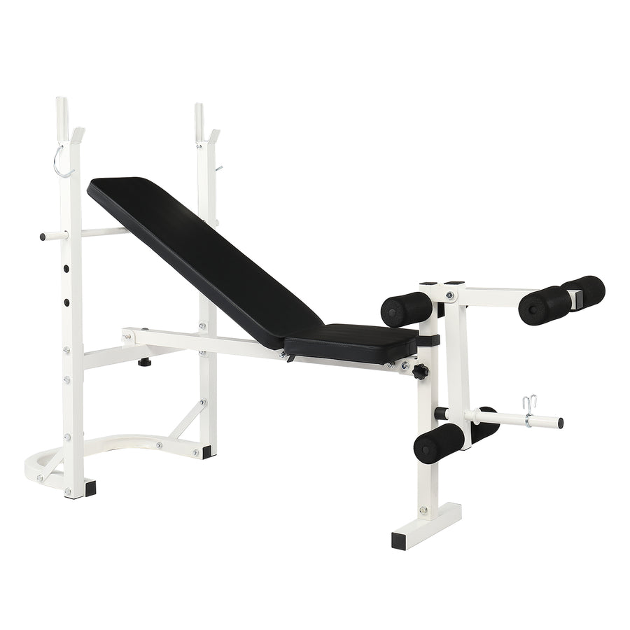 Workout Bench, Adjustable Weight Bench with 6-roll Leg Developer, Incline Decline Weight Bench for Full Body, Heavy Duty Exercise Fitness Bench for Home Gym, 440 lbs, L3918