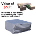 Outdoor Conversation Sets, 4 Piece Patio Furniture Sets with Ottoman, Coffee Table, 2-Seater Sofas, Patio Sectional Sofa Set with Light Khaki Cushions for Backyard, Porch, Garden, Pool, LLL201