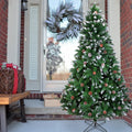 Christmas Trees Clearance, 7FT Flocked Christmas Tree with 1350 Tips, Pine Cones, Upgraded Artificial Snow Christmas Tree with Metal Stand, Indoor Christmas Decorations for Home, Festival, Party, L