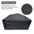 Outdoor Bonfire Pit with Grill Net, 32" Outdoor Square Metal Fire Pit with Cover, Wood Burning BBQ Grill Fire Pit Bowl, Backyard Patio Garden Fire Pit for Camping, Heating, Bonfire, Picnic, LL588