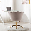 Office Desk, Modern Swivel Velvet Office Chair, Ergonomic Vanity Armchair with Padded Back Seat, Height Adjustable Mid Back Computer Desk Chair for Living Room/Bedroom, Gray, LL344