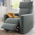 Manual Recliner Chair for Elderly, Gray Recliner Chair with Padded Seat, Heavy Duty Upholstered Chair Recliner Sofa Lounge Chair for Living Room, 350lbs Capacity,L3652