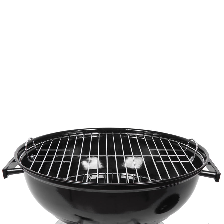 Portable BBQ Grills Clearance Charcoal with Wheels, Upgrade Steel Camping Grill, Outdoor Charcoal Grills for Barbecue Picnic Trailing Camping Outdoor, 18-Inch, Black