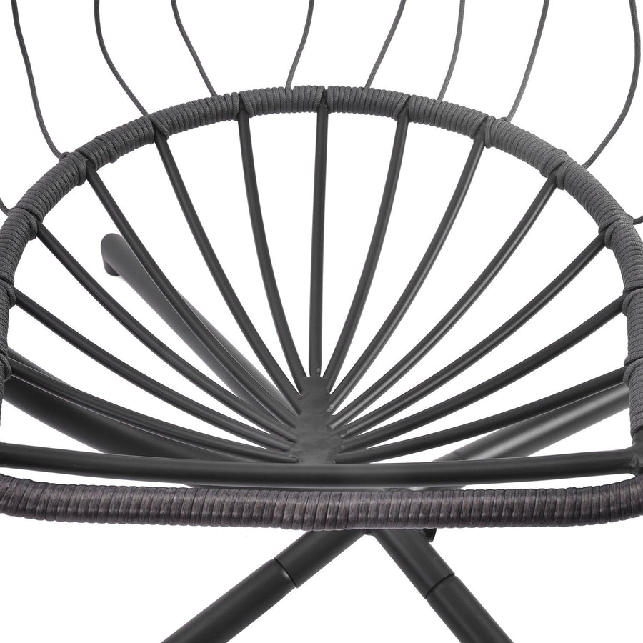 Wicker Hanging Egg Chair with Stand and Cushion, Outdoor Swing Egg-Shaped Chair w/Hanging Kits, Durable All-Weather UV Patio Rattan Lounge Chair for Bedroom, Patio, Deck, Yard, Garden, 350lbs, S422