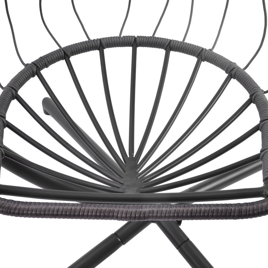 Clearance! Hanging Wicker Egg Chair, Outdoor Patio Hanging Chairs with Stand, UV Resistant Hammock Chair with Comfortable Gray Cushion, Durable Indoor Swing Egg Chair for Garden, Backyard, 350lbs, L