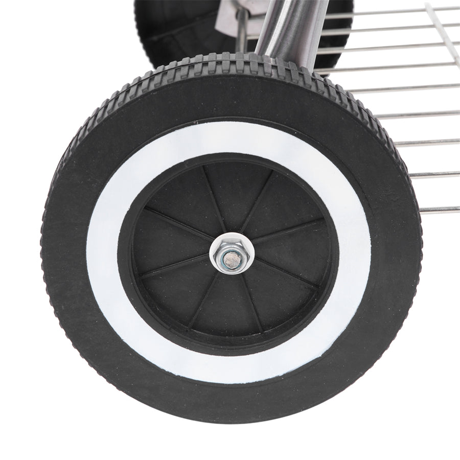 Portable BBQ Grills Clearance Charcoal with Wheels, Upgrade Steel Camping Grill, Outdoor Charcoal Grills for Barbecue Picnic Trailing Camping Outdoor, 18-Inch, Black