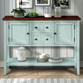 Segmart Console Table with 4 Storage Drawers, Wood Buffet Sideboard Desk with 2 Cabinets and Bottom Shelf, S5262