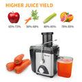 Vegetable Juicer Juice Extractor, SEGMART 600W Orange Juicer Cold Press Juicer Machine, 3 Speed Electric Juicer Wide Mouth, Fruit Juicer with Overheating Protection, Easy Clean, Stainless Steel, H1744