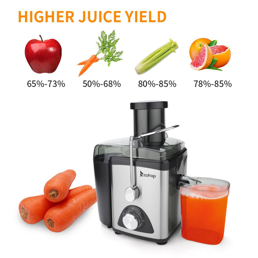 Vegetable Juicer Juice Extractor, SEGMART 600W Orange Juicer Cold Press Juicer Machine, 3 Speed Electric Juicer Wide Mouth, Fruit Juicer with Overheating Protection, Easy Clean, Stainless Steel, H1744