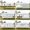Outdoor Party Tent with 6 Side Walls, 10' x 20' White Backyard Tent for Outside, 2021 Upgraded Patio Gazebo Sunshade Shelter, Outdoor Wedding Canopy Tent for Parties Garden Pool, LL206