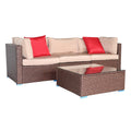 Patio Furniture Set Clearance, 4 Piece Patio Furniture Sets with Armless Sofa, Coffee Table, 2 Corner Sofas, 2 Pillows, All-Weather Patio Sectional Sofa Set with Cushions for Backyard Garden Pool, L