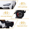 12 Volt Ride on Toys for Kids, Lamborghini Ride on Cars with Remote Control, Ride on Truck Gifts for Boys Ages 3-5, White Electric Vehicle with LED Lights, MP3 Music, 3 Speeds, L5303