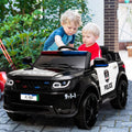SEGMART Kids Police Ride On Car, 12V SUV Battery Operated Electric Cars w/ Parent Remote Control, Spring Suspension, S1755