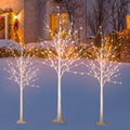4/5/6 Feet Pre-Lit Christmas Tree with Lights, SEGMART 3 Piece LED Birch Christmas Tree, Lighted Tree and Branches Christmas Ornament for Festival, Wedding, Party, Indoor Outdoor Home Decoration, L377