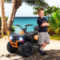 Electric Cars for Kids to Ride, Battery Powered 12V Ride on Toys with LED Lights, Orange ATV Quad Ride on Cars for Boys Girls 3-5 Years Old, 2 Speeds Ride on ATV with MP3 Player, USB Port, L216