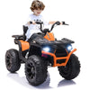 Electric Cars for Kids to Ride, Battery Powered 12V Ride on Toys with LED Lights, Orange ATV Quad Ride on Cars for Boys Girls 3-5 Years Old, 2 Speeds Ride on ATV with MP3 Player, USB Port, L216