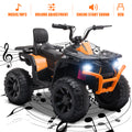 Electric Cars for Kids to Ride, Battery Powered 12V Ride on Toys with LED Lights, Orange ATV Quad Ride on Cars for Boys Girls 3-5 Years Old, 2 Speeds Ride on ATV with MP3 Player, USB Port, L216