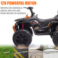 Electric Cars for Kids to Ride, Battery Powered 12V Ride on Toys with LED Lights, Orange ATV Quad Ride on Cars for Boys Girls 3-5 Years Old, 2 Speeds Ride on ATV with MP3 Player, USB Port, L216