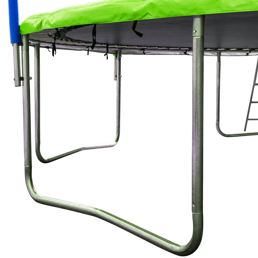 16ft Trampoline with Enclosure, New Upgraded Kids Outdoor Trampoline with Basketball Hoop and Ladder, Heavy-Duty Round Trampoline for Indoor or Outdoor Backyard, Capacity 330lbs, L4736
