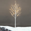 Pre-lit Birch Tree, 3 Pack 4FT 5FT 6FT Birch Tree with Warm White, White Christmas Tree Lights with Base, Decor for Christmas/Party/Wedding/Office/Home/Bedroom, Plug-in Indoor Outdoor Use, B22