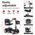 Outdoor Mobility Scooters for Senior, 4 Wheel Mobility Scooter with Detachable Basket, Motorized Electric Medical Carts for Seniors, Handicapped, Disabled Adults, Max Speed 8km/h, 265lbs, S8666