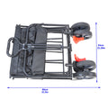 Outdoor Folding Utility Wagon, Collapsible Beach Wagon Cart with 360 Rotating Front Wheels and Drink Holders, Portable Garden Cart for Camping, Picnic, Beach, TR32