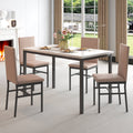 Dining Table with 4 High-back Upholstered Chairs, Modern Dinette Set, Dining Table and Chairs Set for 4 Persons, Small Home Kitchen Dining Table Set, Ideal for Apartment Breakfast Nook Bar, B1458