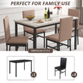 Dining Table with 4 High-back Upholstered Chairs, Modern Dinette Set, Dining Table and Chairs Set for 4 Persons, Small Home Kitchen Dining Table Set, Ideal for Apartment Breakfast Nook Bar, B1458