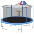Outdoor 15' Round Trampoline, 2022 Upgraded Enclosed Fitness Trampoline with Safety Enclosure Net and Jumping Mat, Safety Spring Cover Padding & 6 Heavy Steel Legs for Indoor Park, S1555