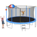 Outdoor 15' Round Trampoline, 2022 Upgraded Enclosed Fitness Trampoline with Safety Enclosure Net and Jumping Mat, Safety Spring Cover Padding & 6 Heavy Steel Legs for Indoor Park, S1555