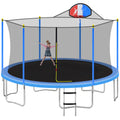 Outdoor 15' Round Trampoline, 2022 Upgraded Enclosed Fitness Trampoline with Safety Enclosure Net and Jumping Mat, Safety Spring Cover Padding & 6 Heavy Steel Legs for Indoor Park, S1555