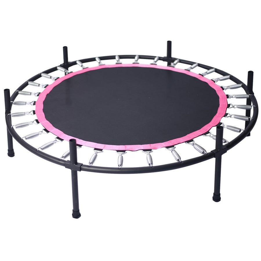 48" Mini Trampoline for Kids, Portable Small Toddler Trampoline with Enclosure, Durable and Safe Rebounder Trampoline for Kid Exercise & Play Indoor or Outdoor, Pink, L087