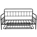 Segmart Twin Metal Trundle Bed Frame, with Metal Slat Support, Daybed for Adults Kids Teens, Bed Frame No Box Spring Needed, Black, H521