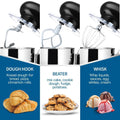 Kitchen Stand Mixer, Black 5.8QT Tilt-Head Electric Stand Mixer with Handle, 660W 6-Speed Food Dough Mixer with Stainless Steel Bowl/Dough Hook/Beater/Whisk/Spatula for Baking, Cake, Cookie, HJ158