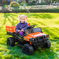 12V Kids Electric Ride On Car with Remote Control, LED Lights, Trailer, Shovel, Q01
