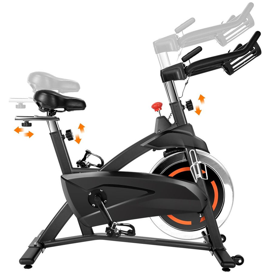 Clearance! Indoor Cycling Bike, Smooth Quiet Belt Drive Stationary Exercise Bike, Bike with LED Monitor/Adjustable Handlebar seat, for Home Cardio Gym Workout, I7864