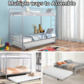 SEGMART Kids Bunk Bed Twin-Over-Twin, Convertible to 2 Twin Size Platform Bed, Silver, SS1392