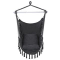 Macrame Hammock Chair Swing, Hanging Rope Swing for Patio, Porch, Bedroom, Backyard, Indoor or Tree, Hanging Rope Swing Seat with Detachable Metal Support Bar & 2 Cushions, Max. Weight 330 Lbs, B06