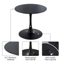 31.5" Round Tulip Table in Black, Mid-Century Modern Dining Table with Round Top and Pedestal Base, Conference Pedestal Desk, Leisure Coffee Table, Seat for 2-4, Max Loading 220lbs, K2038